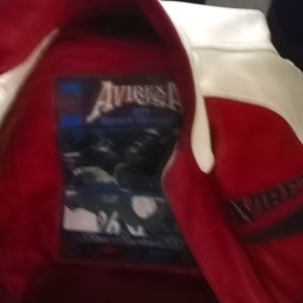 Alrex vintage 75 series red and white leather jacket 76ers